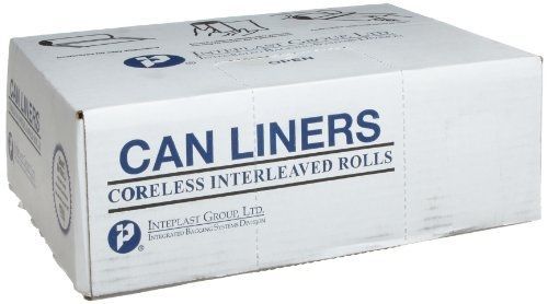 Inteplast Group S334016K HDPE 33 Gallon Can Liner, 0.62 Mil, Star Seal, 33&#034; x