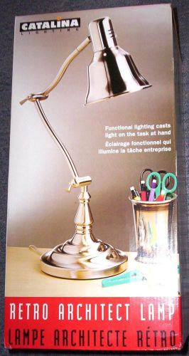 CATALINA Retro Architect&#039;s Lamp,Tabletop, Brushed Steel-NIB-NR