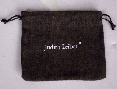 Judith Leiber grey drawstring pouch Mint !  NOS