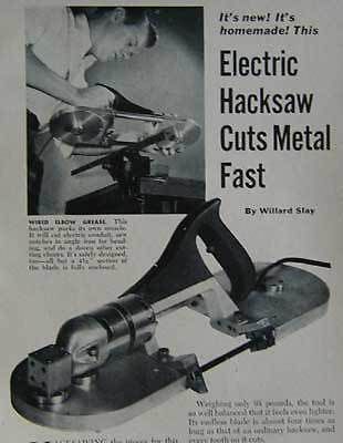 Portaband Electric Hacksaw How-To build it PLANS beauty