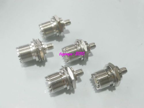 5pcs Adapter UHF SO239 female jack to SMA female bulkhead connector coaxial