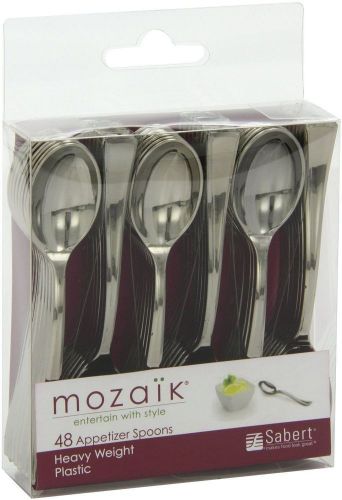 Mozaik 48 Mini-Tasting Spoons Heavy Weight Plastic