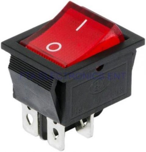 Red button on-off 4 pin dpst boat rocker switch for 16a 250v 20a 125v ac voltage for sale