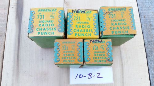 Greenlee 731 Radio Chasis Punch Square 1/2&#034;-1&#034; Lot of 5