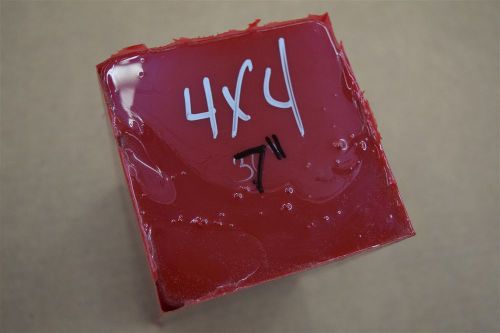Urethane Square 4 x 4 x 7 95A Durometer Red Rectangle Polyurethane Acrotech Inc.