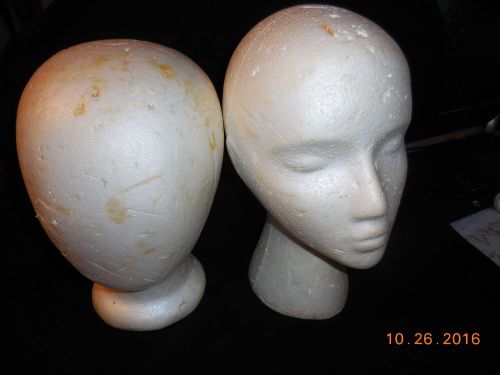 DISPLAY HEAD (2) styrofoam form wig hat business store retail polystyrene foam