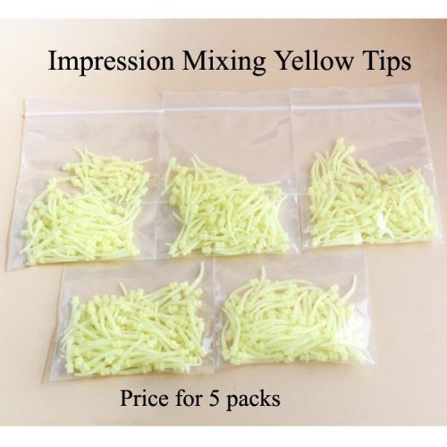 500Pcs Dental Impression Tray Yellow Tips Silicone Rubber for mixing tips Fus