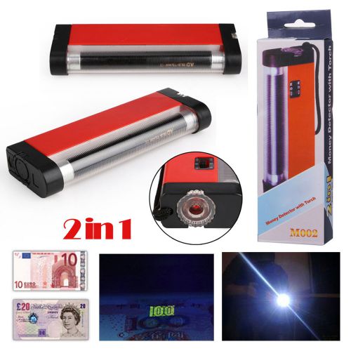 2in1 UV Counterfeit Bill Detector Money Currency Stamps Detection LED Tester