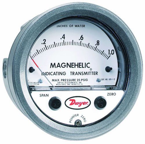 Dwyer Magnehelic Series 605 Differential Pressure Indicating Transmitter 0-10...