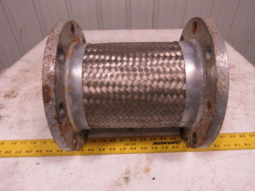 6 x 11&#034; Flanged Pump Connector Stainless Hose W/Stainless Braid