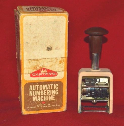 ANTIQUE VINTAGE AUTOMATIC NUMBERING MACHINE (Carter&#039;s)  Model 106