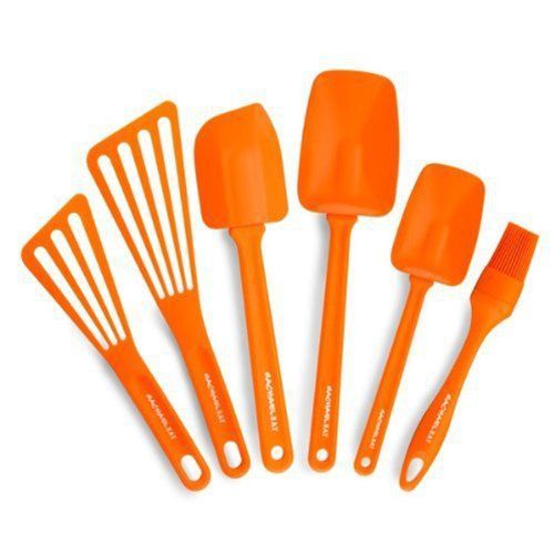 Rachael Ray Tools 6-Piece Utensil Set Orange Soft Easy To Store Dishwasher Safe