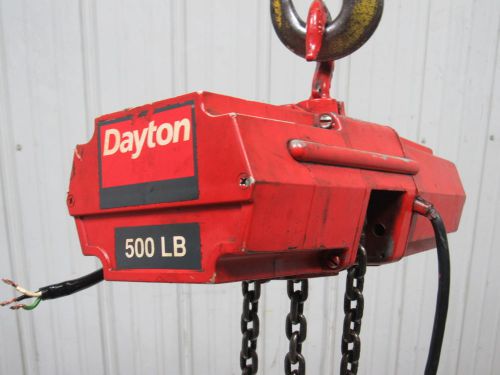 Dayton 4z811b 1/4 ton electric hoist 115v 1ph 10&#039; lift for sale