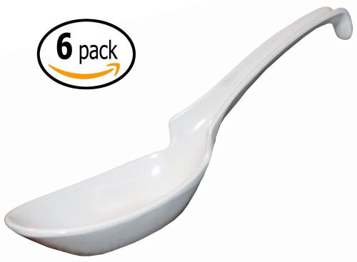 JapanBargain Brand-Asian/Chinese Melamine Ladle Soup Spoons 6 Pack White
