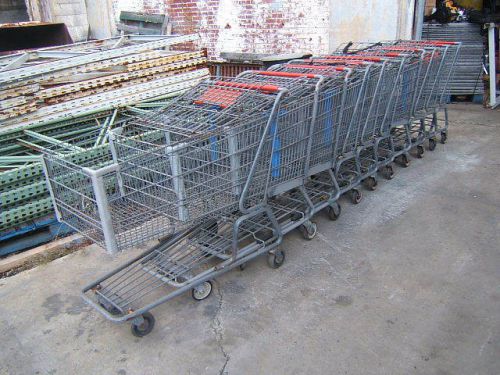 Lot of 10 unarco metal shopping carts grocery retail store fixtures supermarket for sale