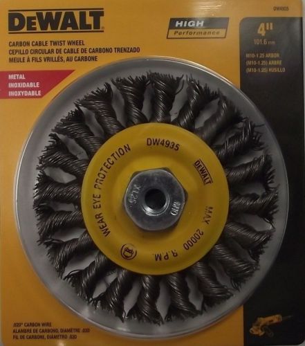 DEWALT DW4935 4-Inch Carbon Cable Twist Wire Wheel M10 x 1.25