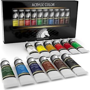 Acrylic Paint Set - Artist Quality Paints for Painting Canvas, Wood, Clay, Fabr