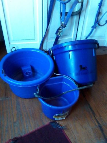 5-gal. purple heated flat back water bucket w/matching accessories for sale