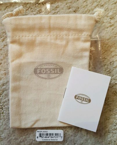 FOSSIL Jewelry Cotton Canvas DRAWSTRING BAG *Pouch Only* NEW! 3.5&#034; by 5&#034;
