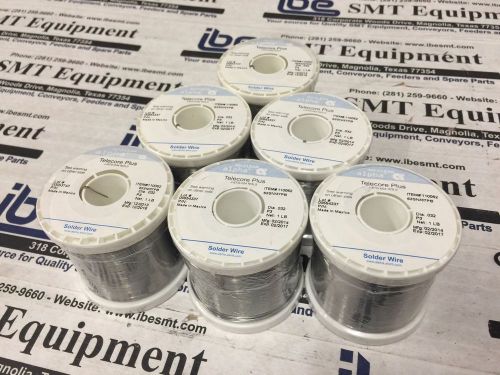 Alpha Telecore Plus 63Sn/37Pb Wire Solder .032” Diameter P3, 1lb Spool Lot of 6