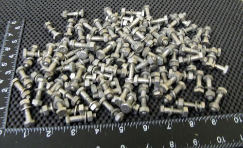 100 sets of 1 1/8&#034; x 1/4-20 stainless bolts -  split lock washers and nuts for sale