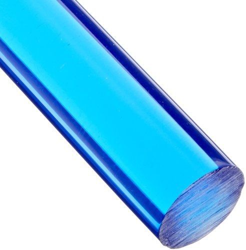 Small Parts Acrylic Round Rod, Translucent Blue, 1/2&#034; Diameter, 1&#039; Length