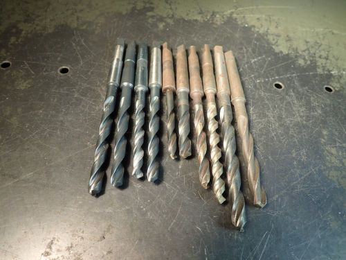 10 piece lot morse taper #1 shank drill bits mt1 1mt 17/64” to 13/32, 7.5 to 9mm for sale