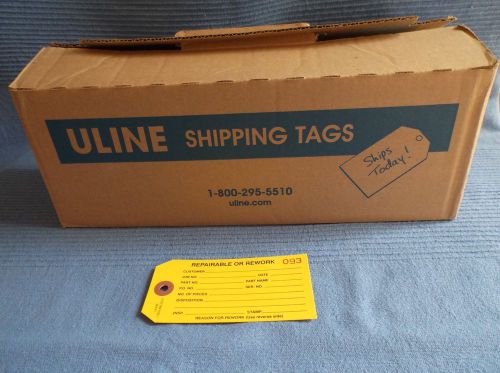 Uline #5 Yellow Inspection Tag S-929Y, Opened Box