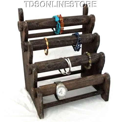 Rustic Coffee Four Tier Bracelet And Watch Storage/Display
