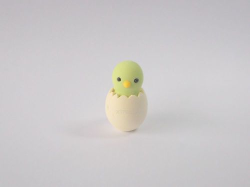 Iwako Japan Cute Kawaii Green Chick Chicken With Egg Shell Eraser Made in Japan