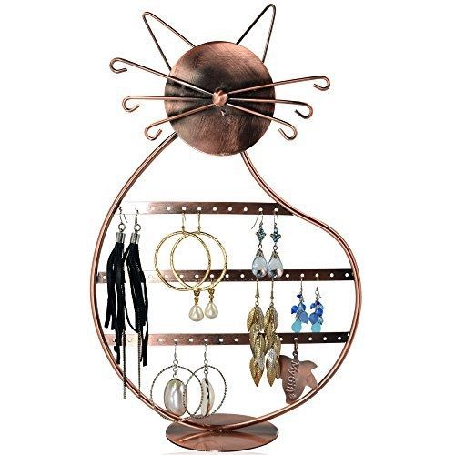 Blingmate Cat Shape Copper Color Metal Wire Earring Holder Display Stand /