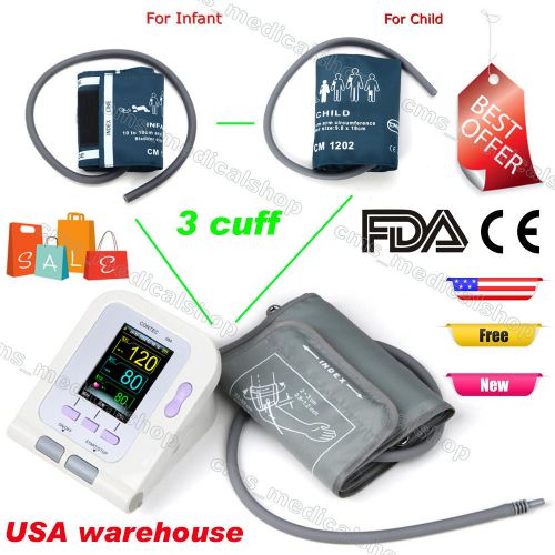 CONTEC Digital Blood Pressure Sphygmomanometer,CONTEC08A+3 Cuff,US Seller