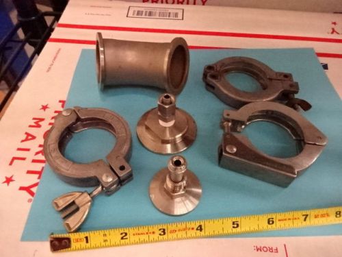 HIGH VACUUM CLAMPS FIXTURES ADAPTERS LOT AS IS #X4-FT-03