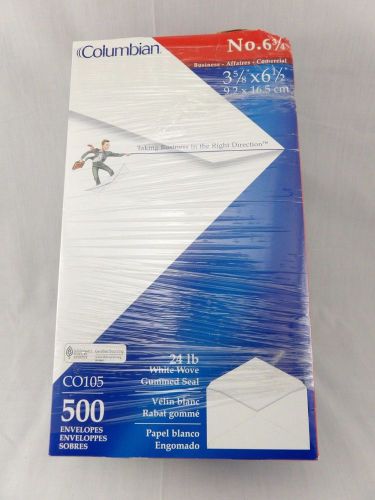 Columbian Gummed Seal Business Envelope Executive Style #6-3/4 White 500/Box