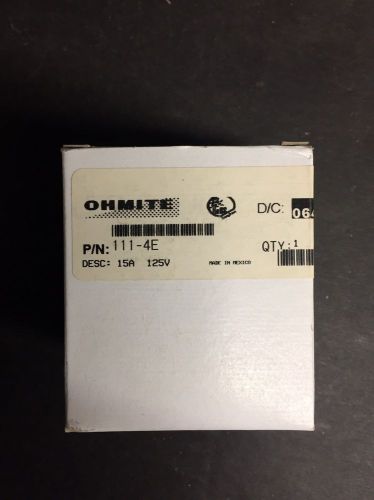 OHMITE 111-4E Rotary Switch, 111 Series, Non Illuminated, 30 °, 15 A, 15 A, 125