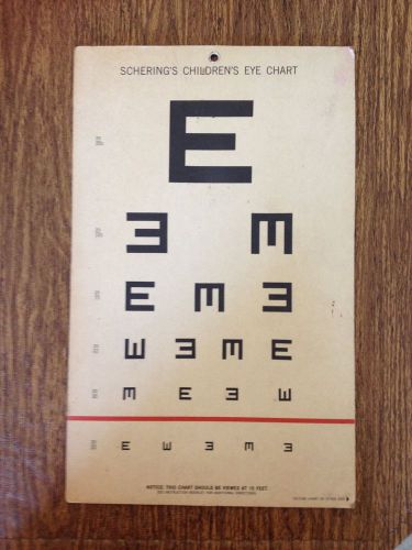 VintageScherings Children&#039;s Eye Chart/Illiterate E chart, m-277,