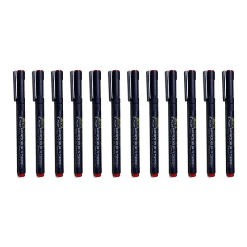GENUINE Pilot SW-DR-01 0.1mm Drawing Pen (12pcs) - Red Ink FREE SHIP