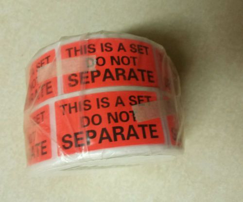 FBA Label This Is A Set. Do Not Separate  Stickers 500 per roll Lot Of 2