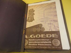 Antique 1920s CATALOG GOEDE GERMAN Wood Working Machinery Saw Lathe Sawmill