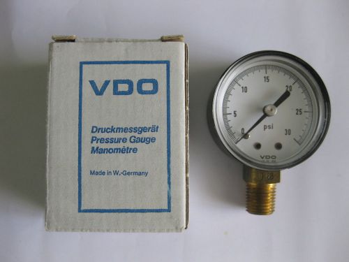 Vdo pressure guage 0-30 psi new boxed 1/4 npi 2&#034; face  made in west germany for sale