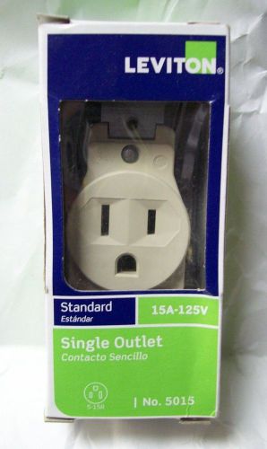 Leviton Standard Single Outlet, 15A-125V, No. 5015, Ivory