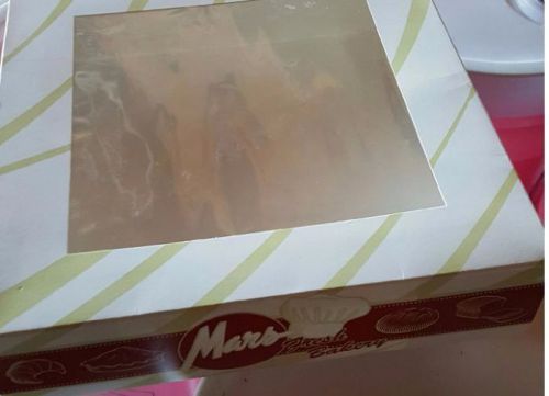 10&#034; x 10&#034; x 2 1/2&#034; White Window Cake / Bakery Box -150 / Case PRINTED-MARS