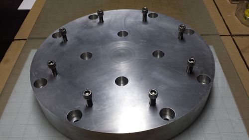 14&#034; dia x 2&#034; aluminum mil-spec precision rotary axis or lathe fixture face plate for sale