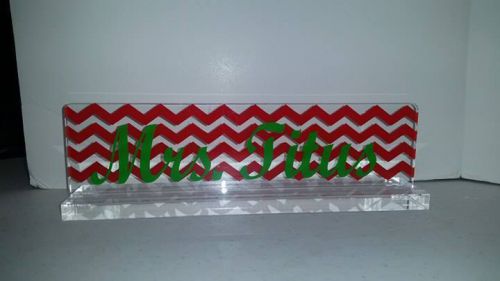 Personalized Acrylic Teacher Name Desk Plate