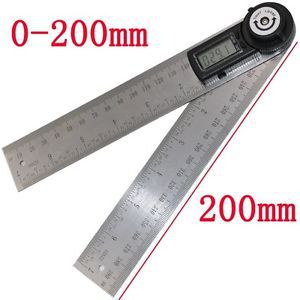 2 IN 1 360°digital Universal Angle Finder Ruler Stainless Steel Meter Tools