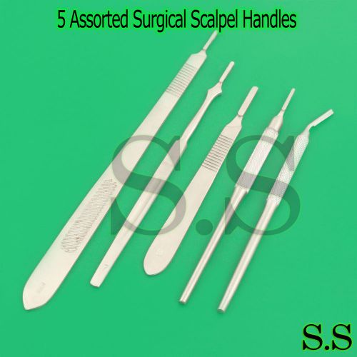 PREMIUM GRADE Set Of 5 Assorted Surgical Scalpel Blade Handles Instruments