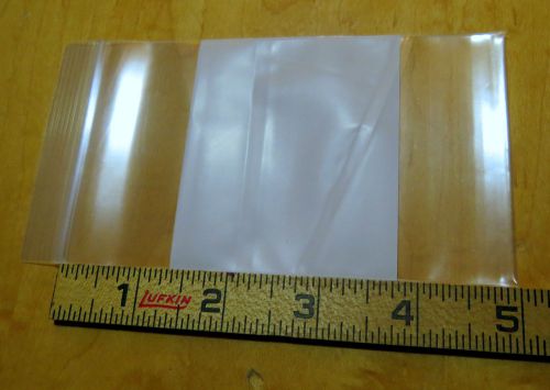 3 x 5 poly bags write-on block, ziplock reclosable heavy tough 4 mil pack of 25 for sale
