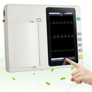 Touch 12 Lead Digital 3Channel ECG Machine EKG Machine Electrocardiograph+Paper