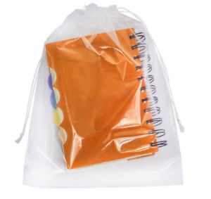 APQ Pack of 50 Clear Drawstring Bags 9 x 12 Plastic Polyethylene Bags for Packin