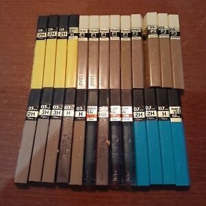 Lot 3x 37 tubes, PENTEL Super Lead Refill w/different types &amp; sizes .5 .7 .9 mm